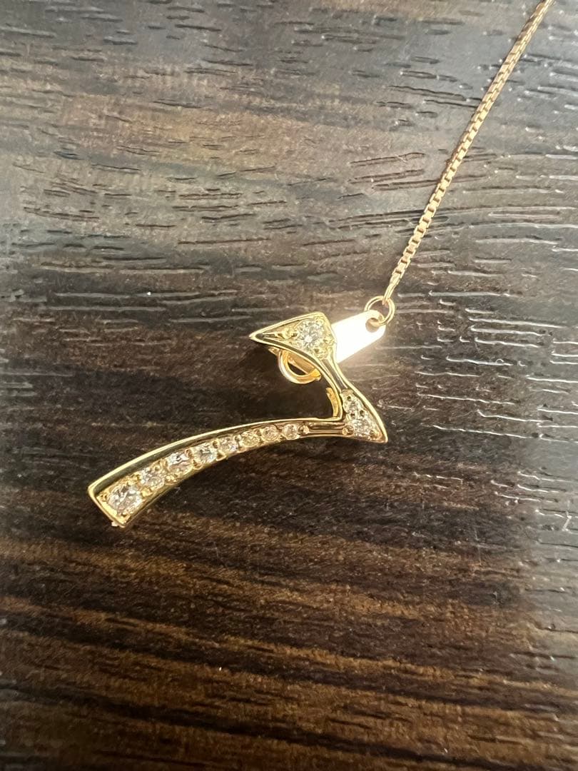 28/美品 ノンブル ゆきざき K18YG ダイヤ ナンバー7 ペンダントトップ