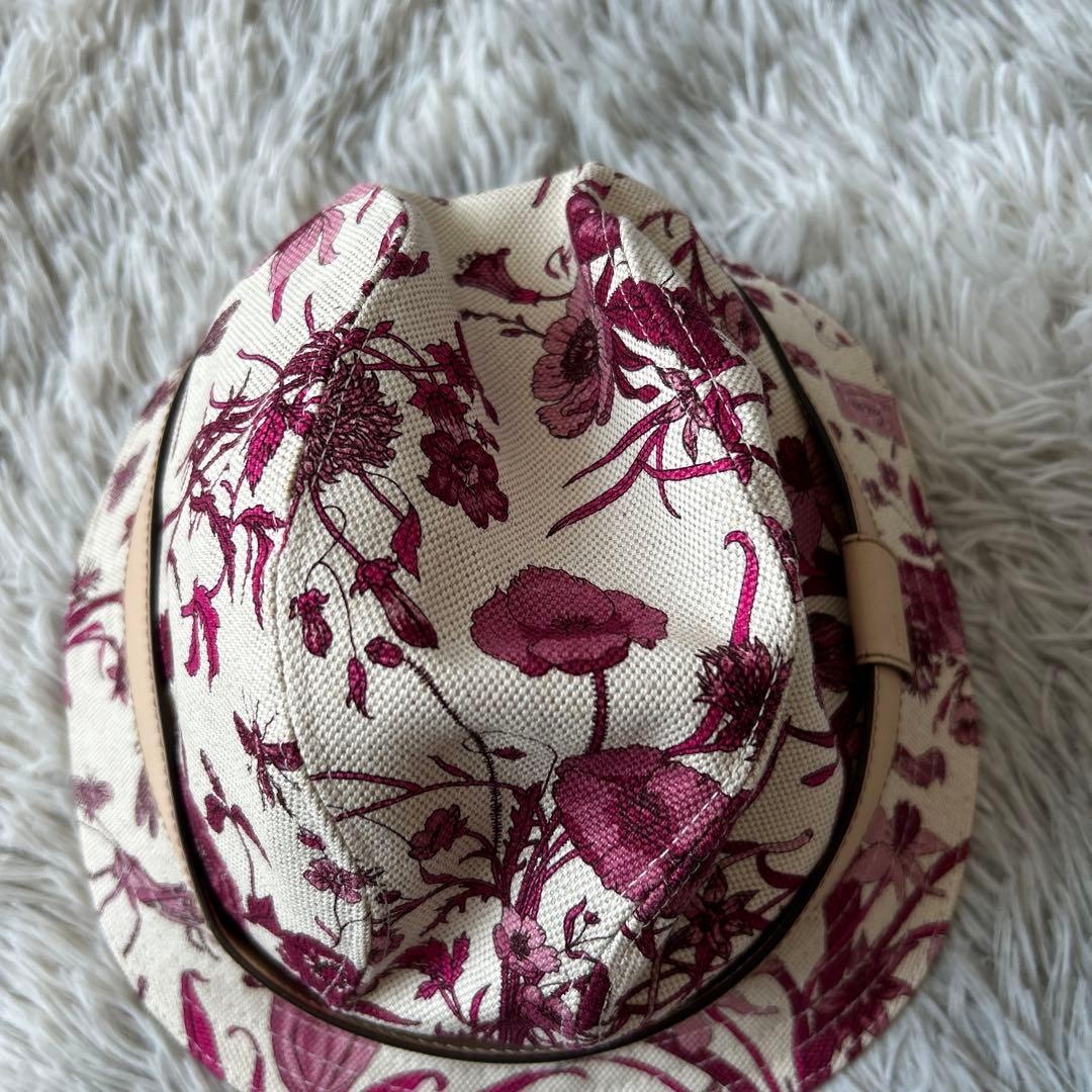 GUCCI グッチ フローラ 花柄 バケットハット 帽子 ハット ピンク