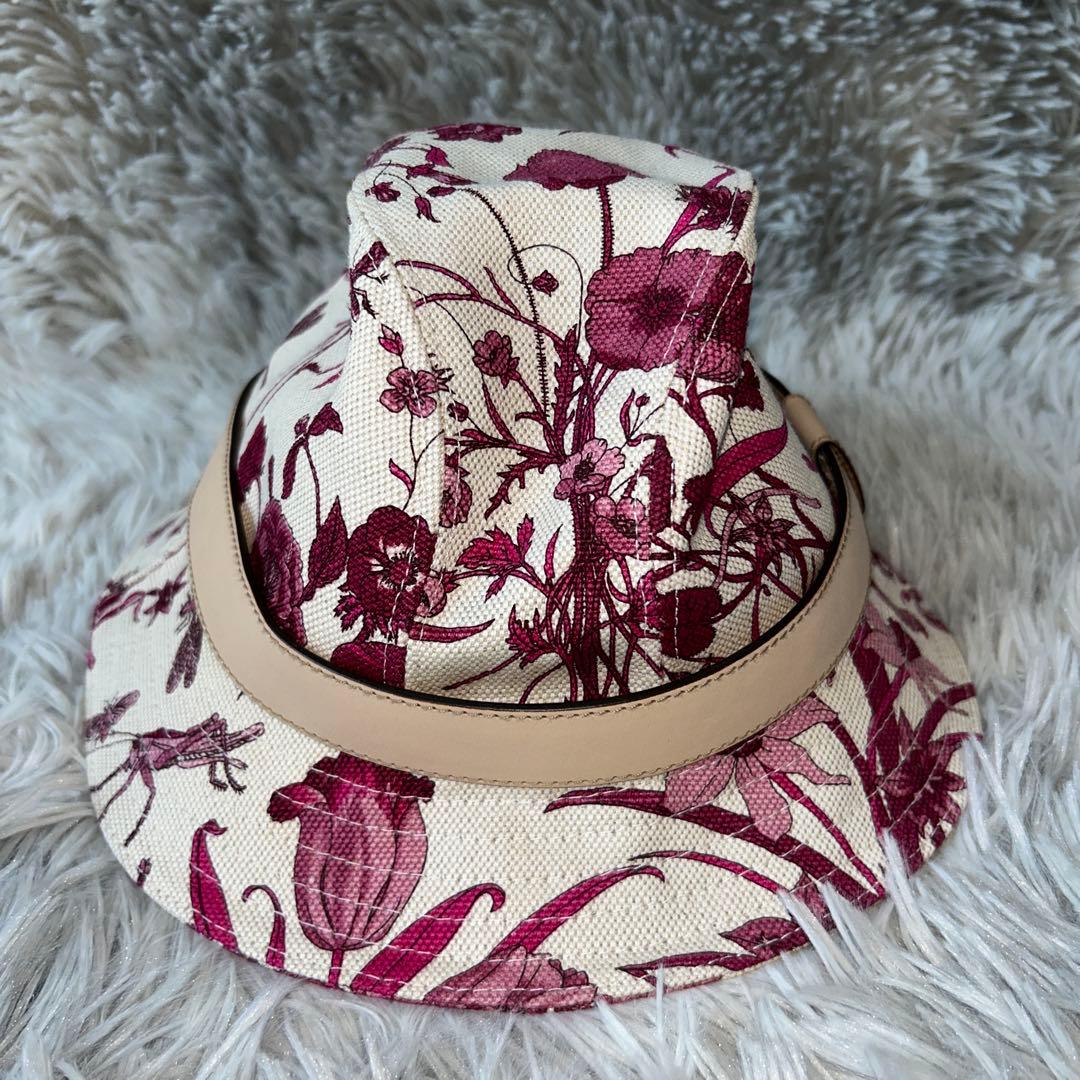 GUCCI グッチ フローラ 花柄 バケットハット 帽子 ハット ピンク
