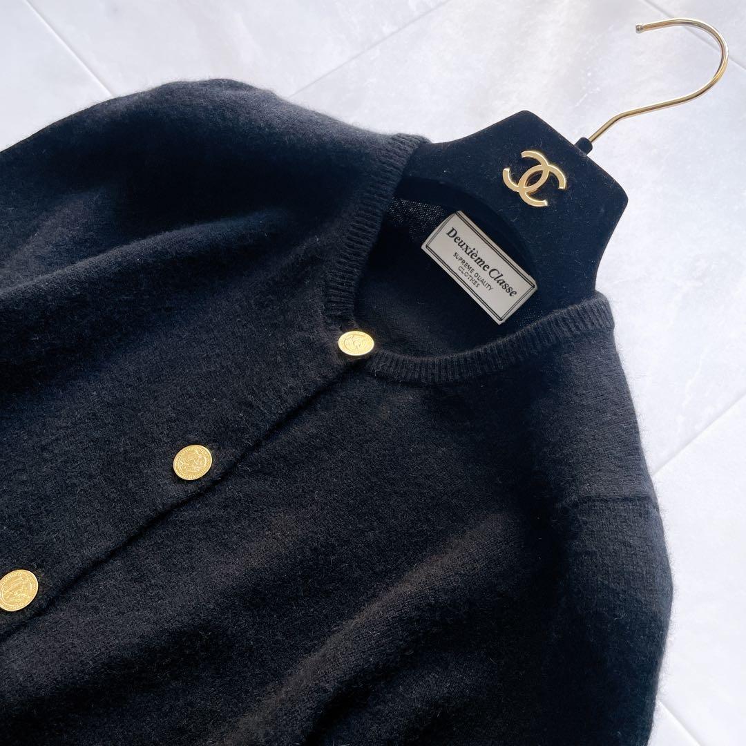 美品✨ドゥーズィエムクラス カシミヤ100% 金ボタン カーディガン ブラック