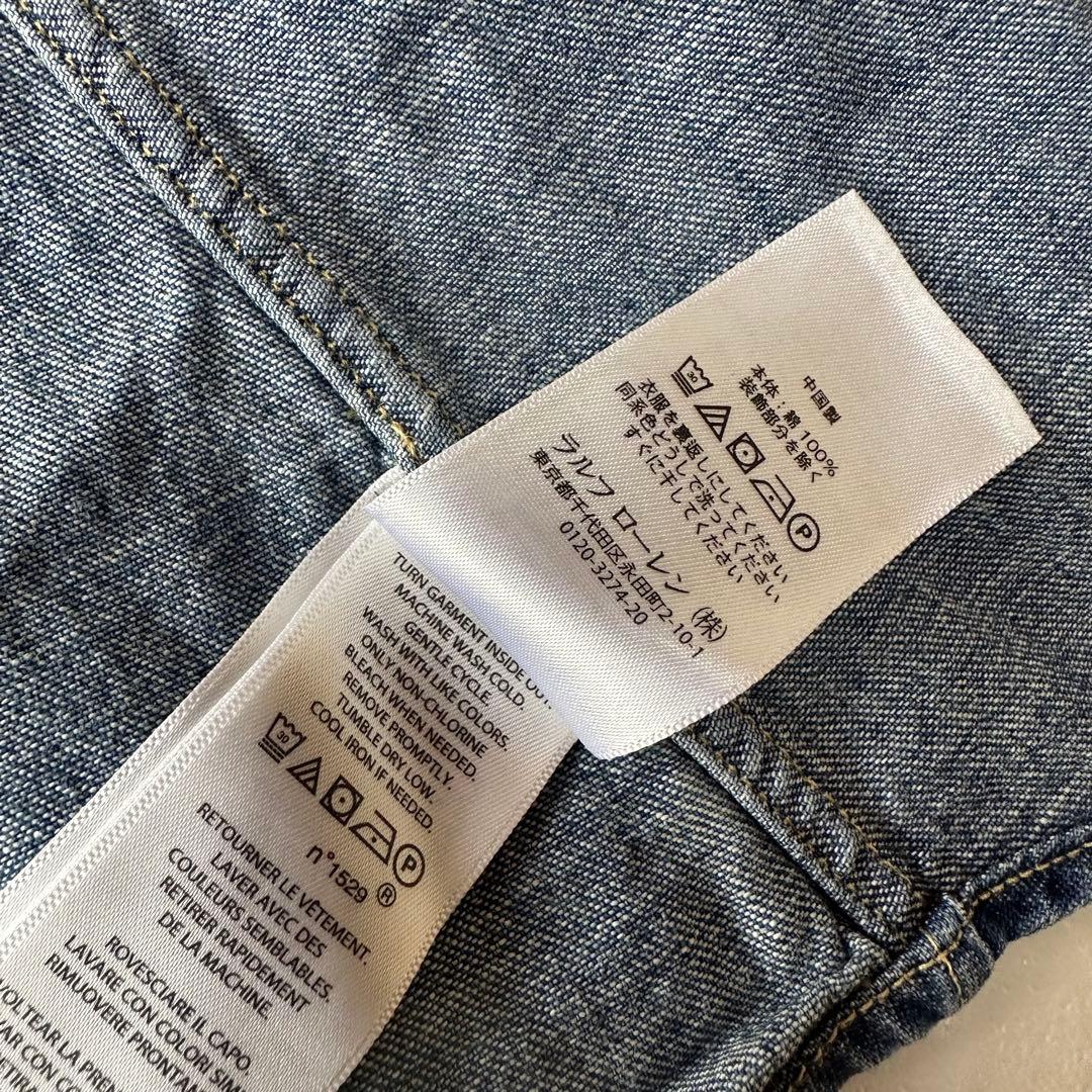 ラルフローレン デニムシャツ ダンガリー マルチポニー 刺繍 インディゴ M