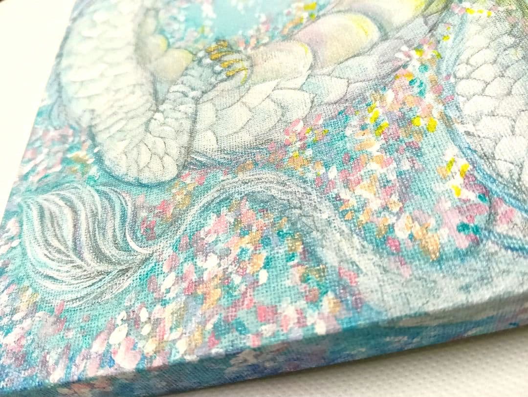 No.481 鳳凰と龍　大きめサイズ　Ｆ4 絵画　　開運絵画