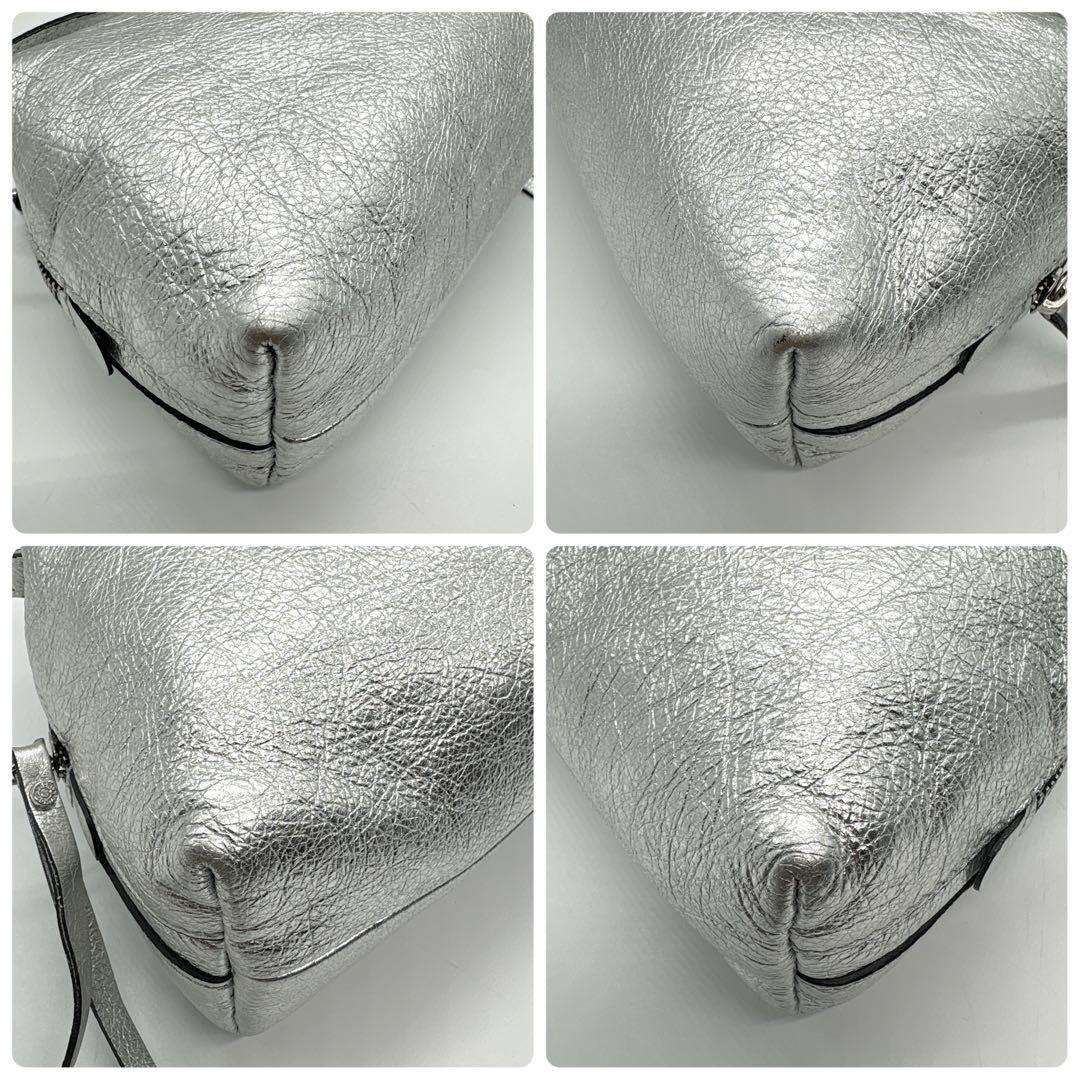 美品✨ジャンニキアリーニ アリファS 2WAY レザー シルバー