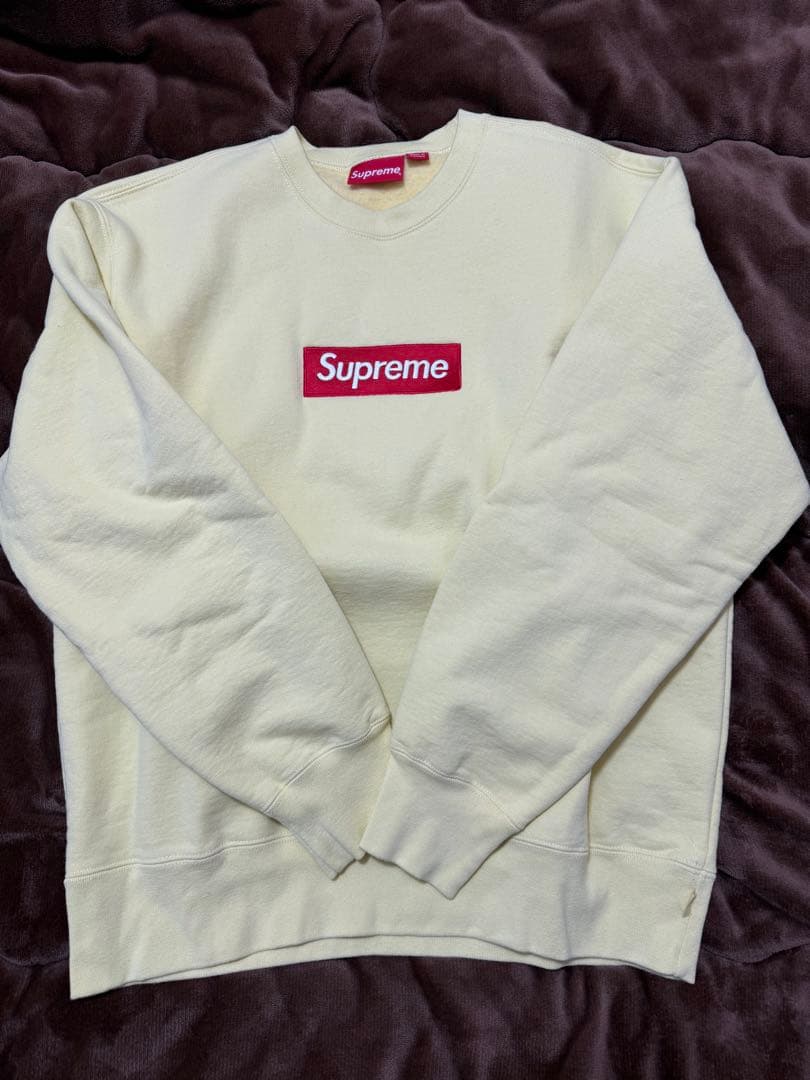 トップス Supreme Box Logo Crewneck \"Pale Yellow\"