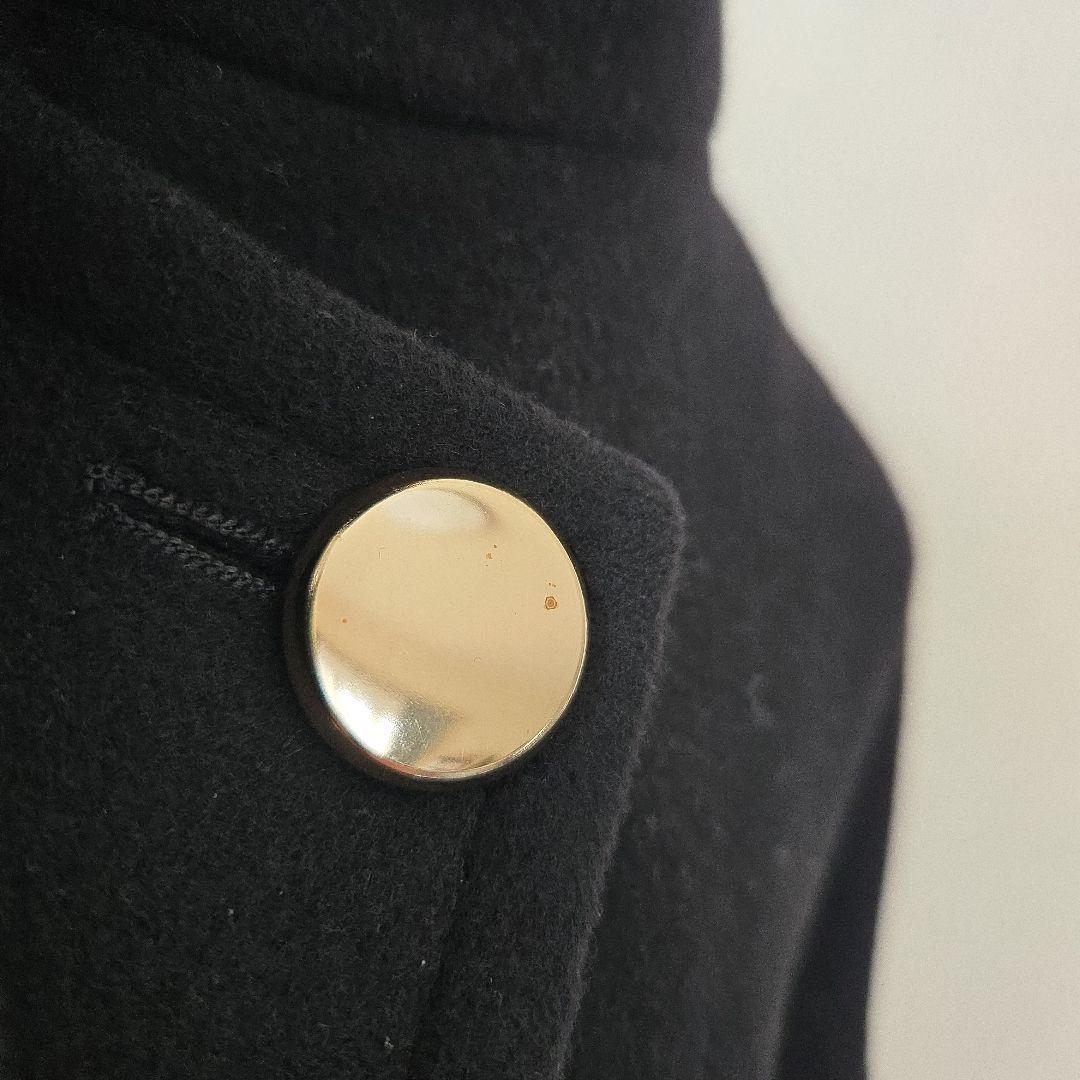 レサージュ SUPER120 ステンカラーショートコート ブラック