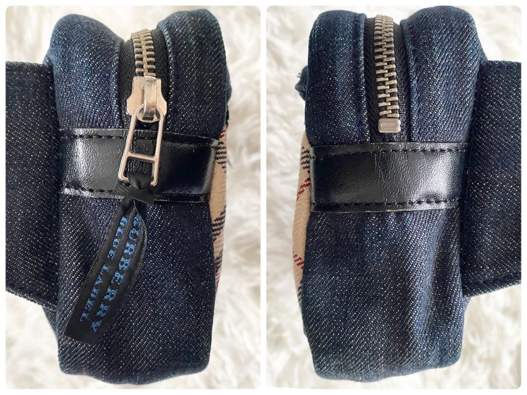 【美品】バーバリーブルーレーベル ミニショルダーバッグ デニム ノバチェック