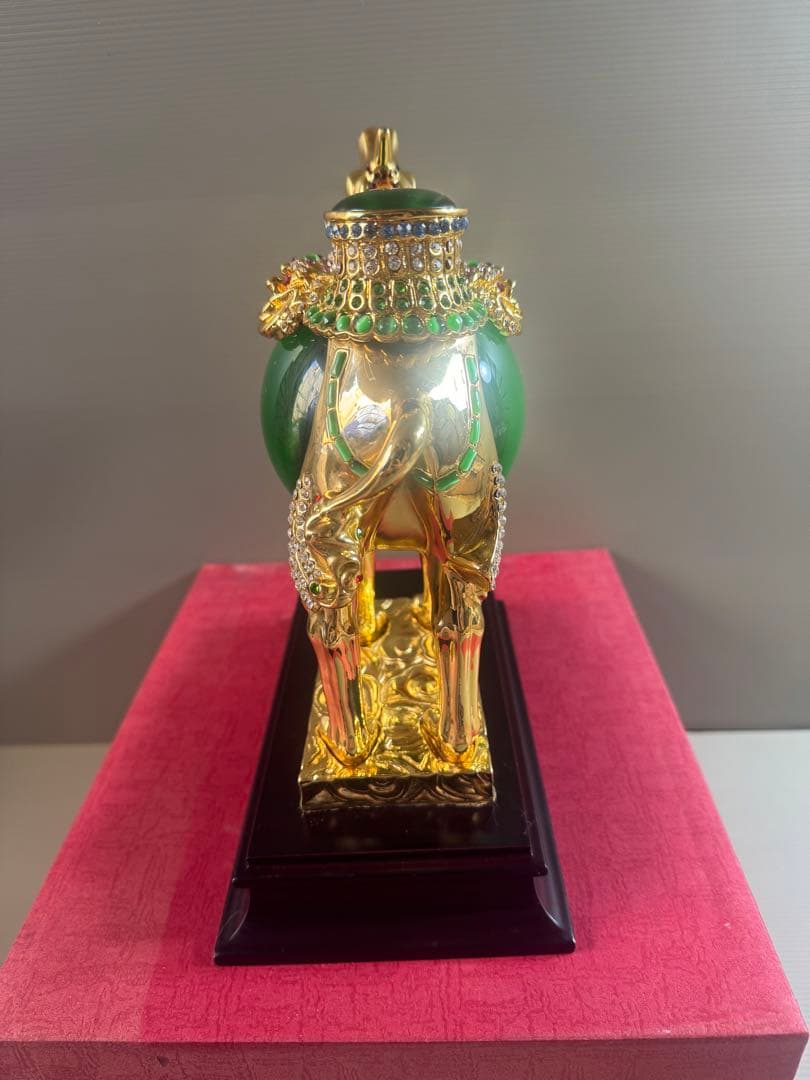 1542 中国美術 りゅうきんらくだ 流金駱駝 金メッキ ラクダ 奮門開拓　2客