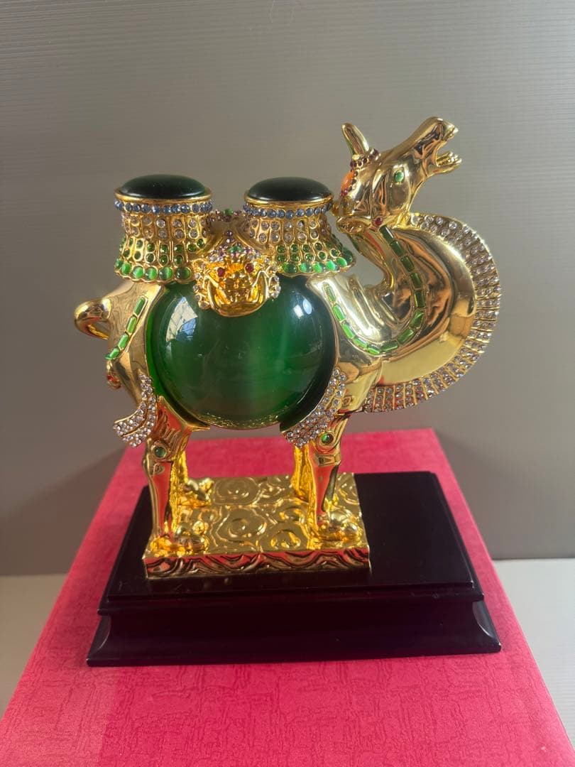 1542 中国美術 りゅうきんらくだ 流金駱駝 金メッキ ラクダ 奮門開拓　2客