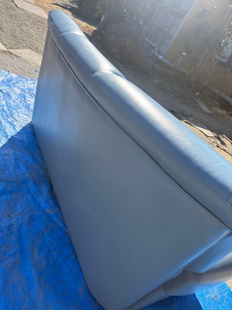 3人掛け　ソファー　ブルー　中古　引取り限定