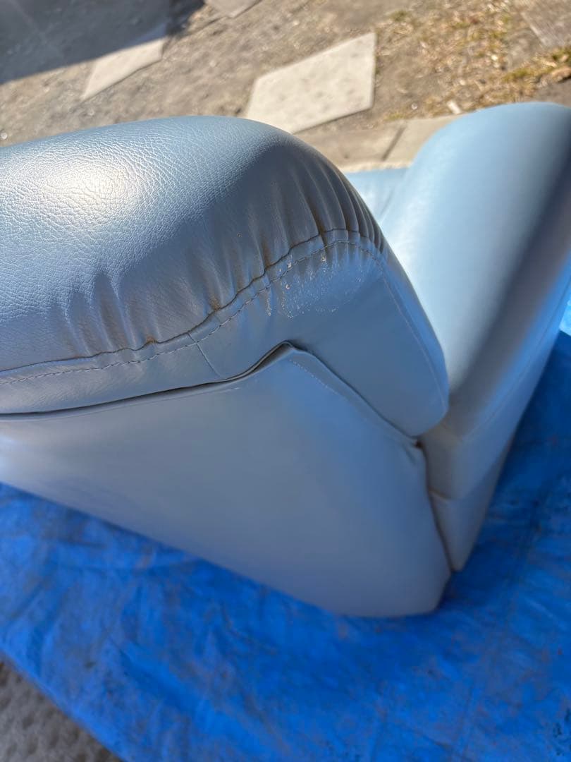 3人掛け　ソファー　ブルー　中古　引取り限定