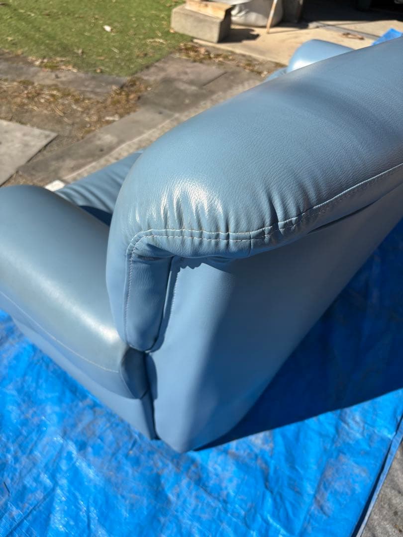 3人掛け　ソファー　ブルー　中古　引取り限定