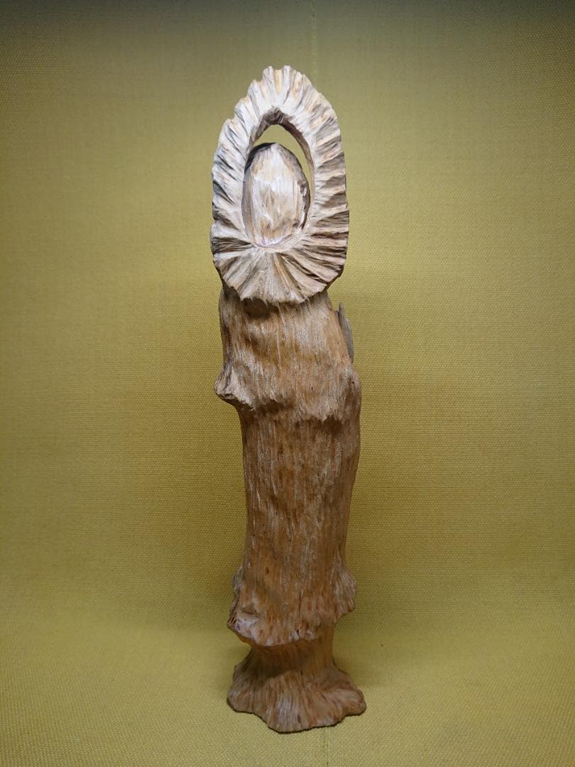 仏教美術　観音　仏像　木彫　置物　インテリア　工芸品　美術品　A1282