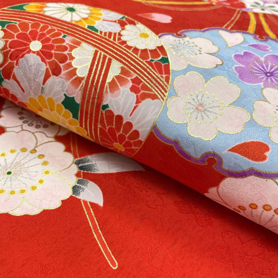 ◎mk-636　未着用　七五三　女の子　着物・襦袢セット　7歳　　1-22