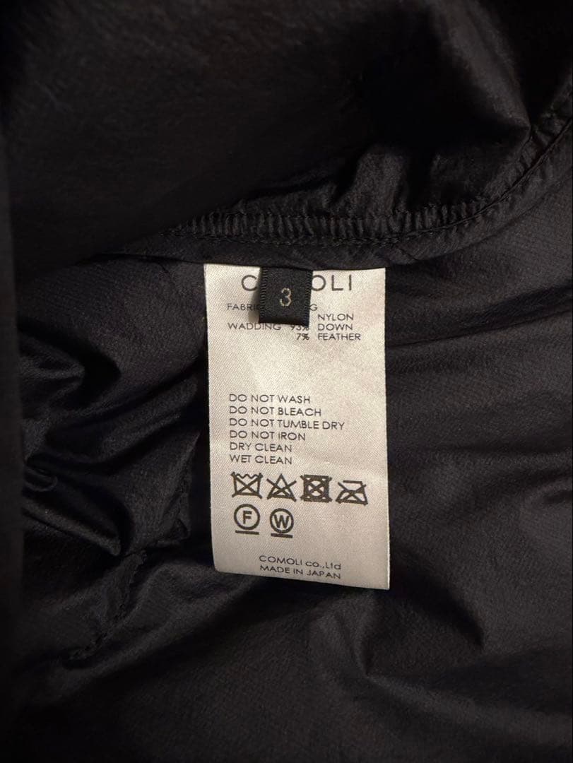【期間限定最終値下げ】COMOLI / コモリ　ダウン　ベスト　23AW