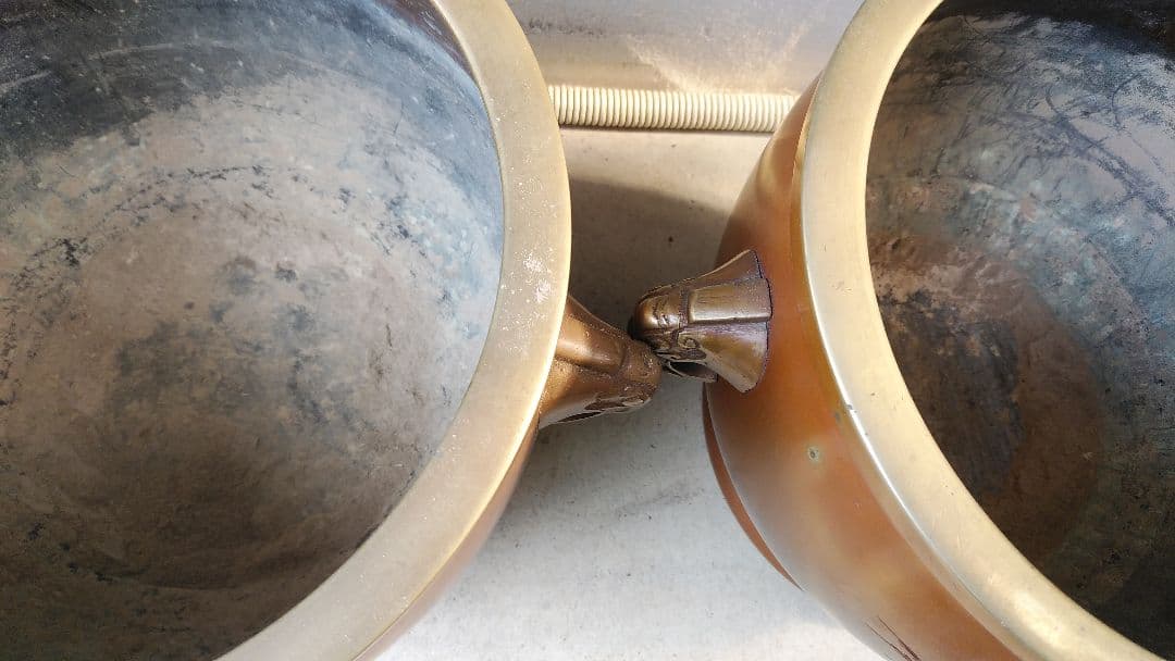 山水象嵌火鉢セット