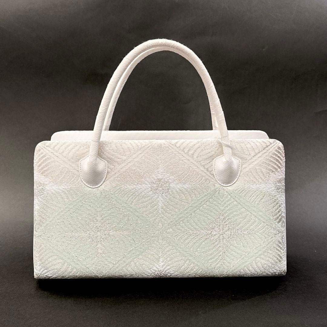 衿秀 バッグ 和装 利休 フォーマル 帯地 正絹 留袖バッグ　訪問着バッグ　菊菱