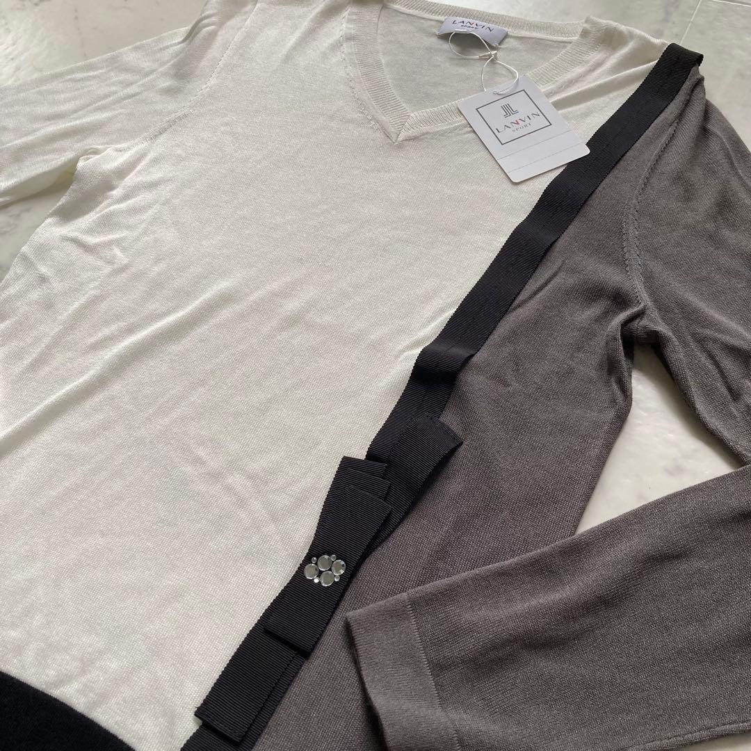 定価38500円【新品】レディース38ランバンスポール リボン付きニット