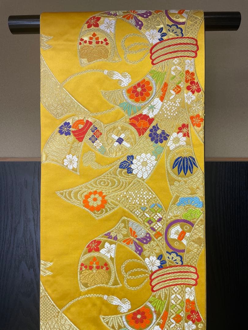 新品 未仕立て 西陣織 七歳用袋帯 祝帯 手結び帯 七五三 正絹 和装 着物