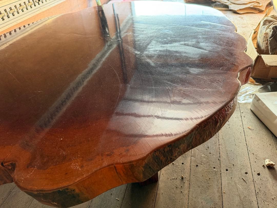 天然木 欅材 けやき 一枚板 座卓テーブル 輪切り 和家具 ちゃぶ台 総無垢材