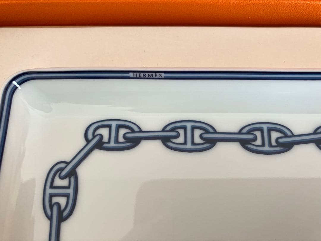 【未使用品】HERMES エルメス シェーヌダンクル　スクエアプレート 皿