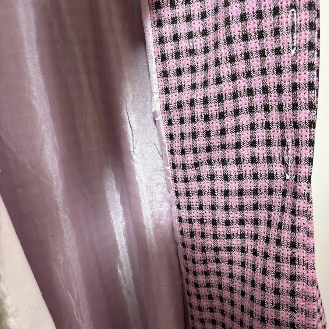 星*奨様 BODYLINEボディラインのチェック柄ワンピコート　ワンピース　姫ロ