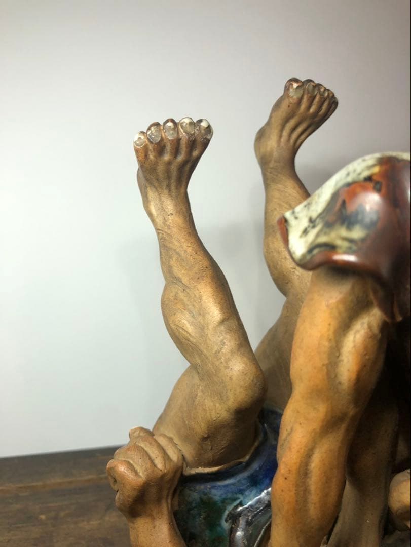 隅田焼 石黒香香 相撲 人形 明治時代