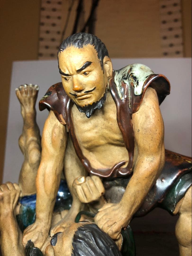 隅田焼 石黒香香 相撲 人形 明治時代