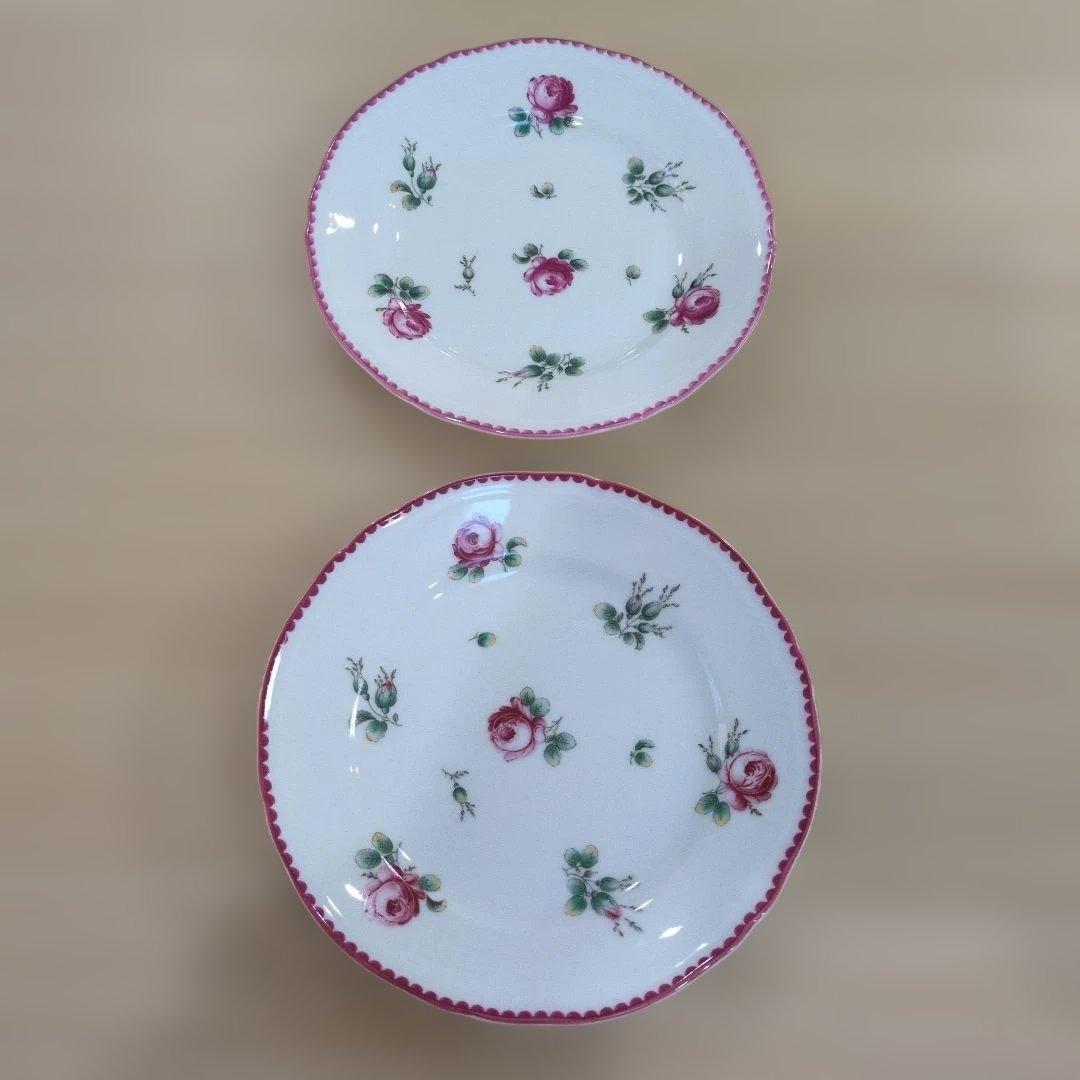 リチャードジノリアンティックローズ 17cmプレート2枚 美品