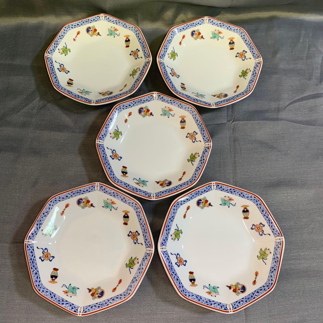 ナルミ　セット　中華　唐子　八角皿　レンゲ　豆皿　大皿　丼　プレート