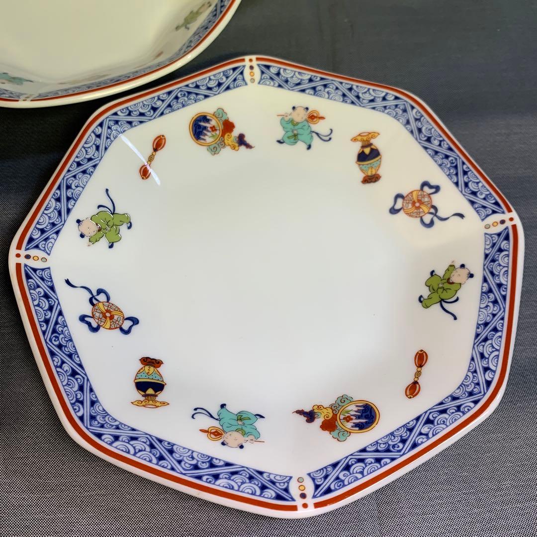 ナルミ　セット　中華　唐子　八角皿　レンゲ　豆皿　大皿　丼　プレート