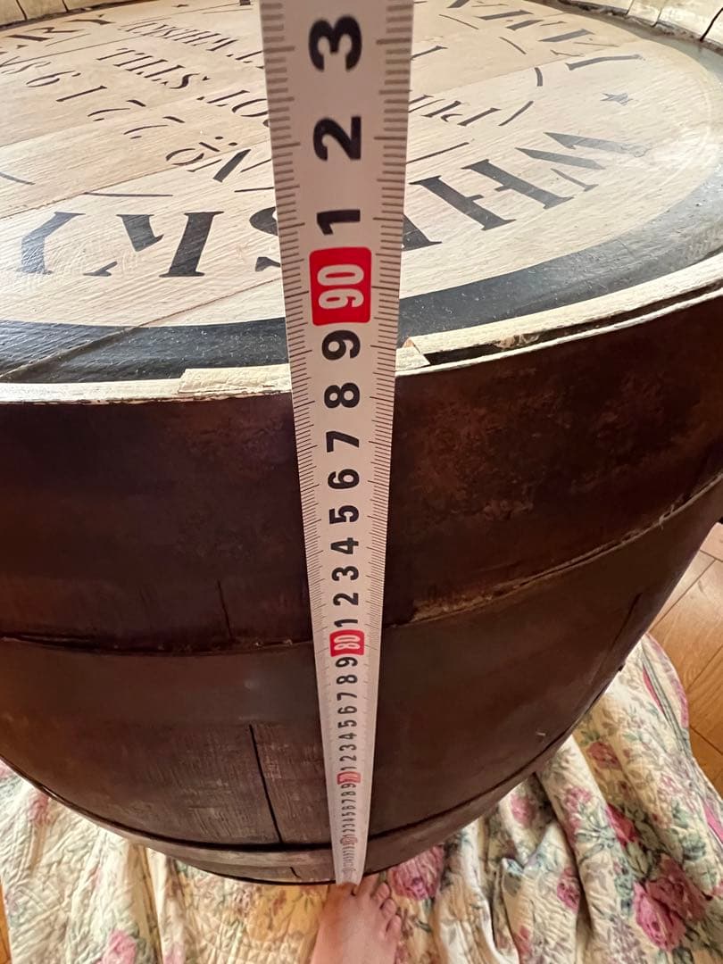 山崎　サントリー　樽テーブル ウイスキーバーレル 化粧樽 オーク材 ヴィンテージ