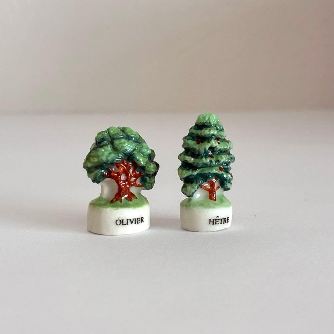 フランスの樹木　フェーブ　ヴィンテージ　フランス　陶器　ミニチュア　置物