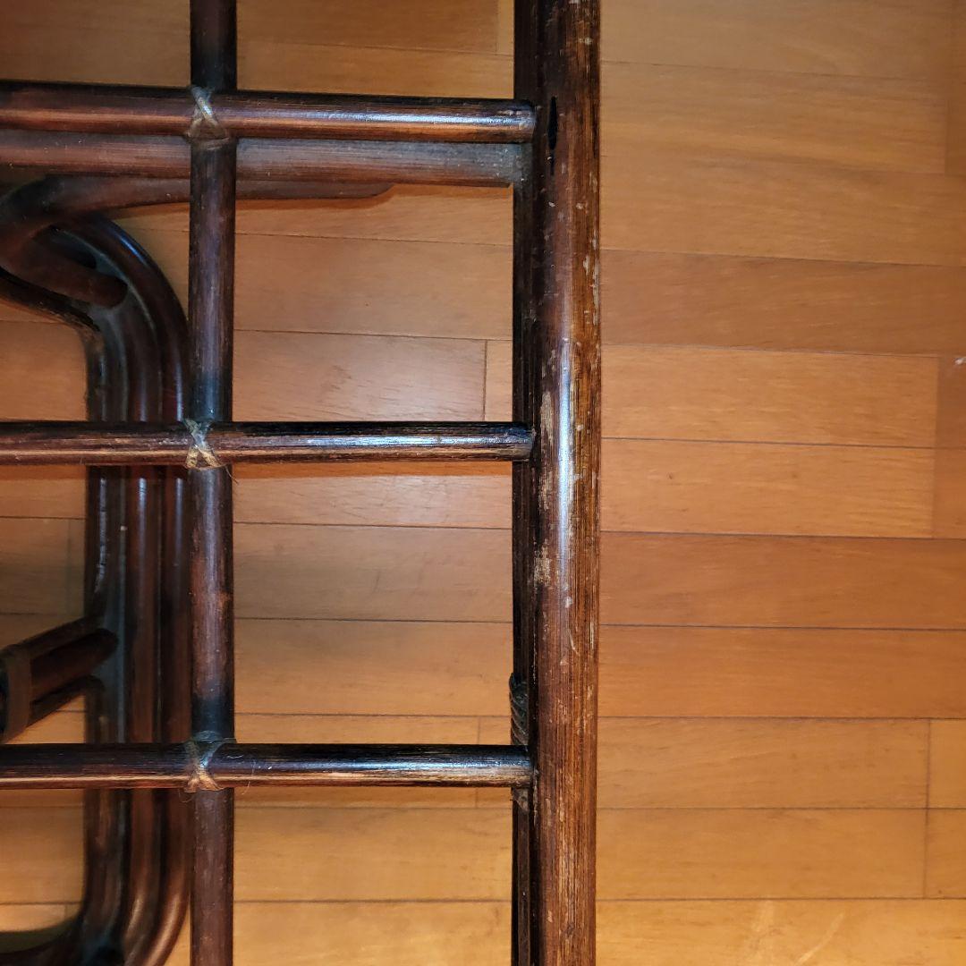 ラタンテーブル　ガラステーブル　大型 センターテーブル　ラタン　ローテーブル