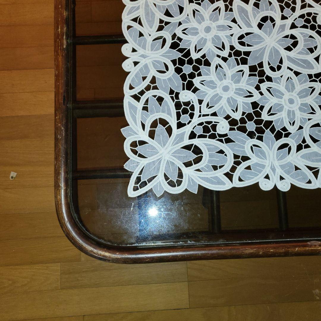 ラタンテーブル　ガラステーブル　大型 センターテーブル　ラタン　ローテーブル