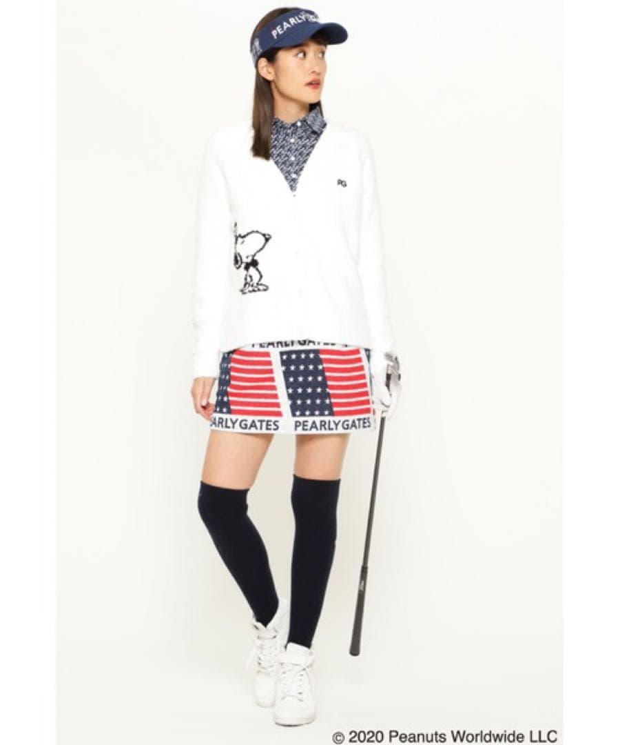 【美品】PEARLY GATES パーリーゲイツ 星条旗柄 スカート ペチコート