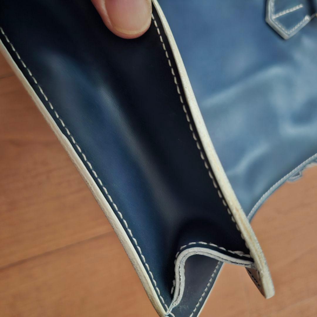 Boldrini SELLERIA ネイビー レザー ビジネスバッグ