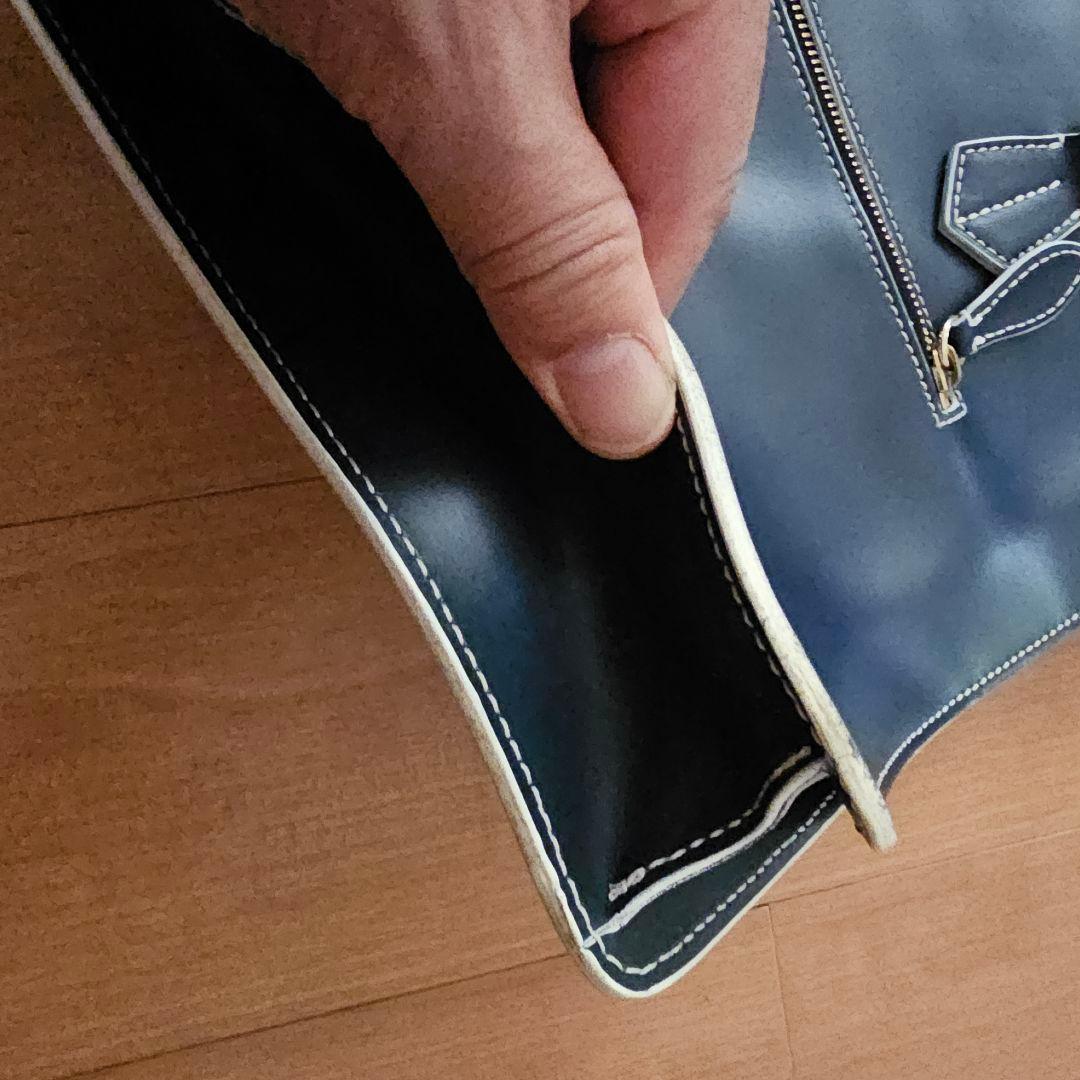 Boldrini SELLERIA ネイビー レザー ビジネスバッグ