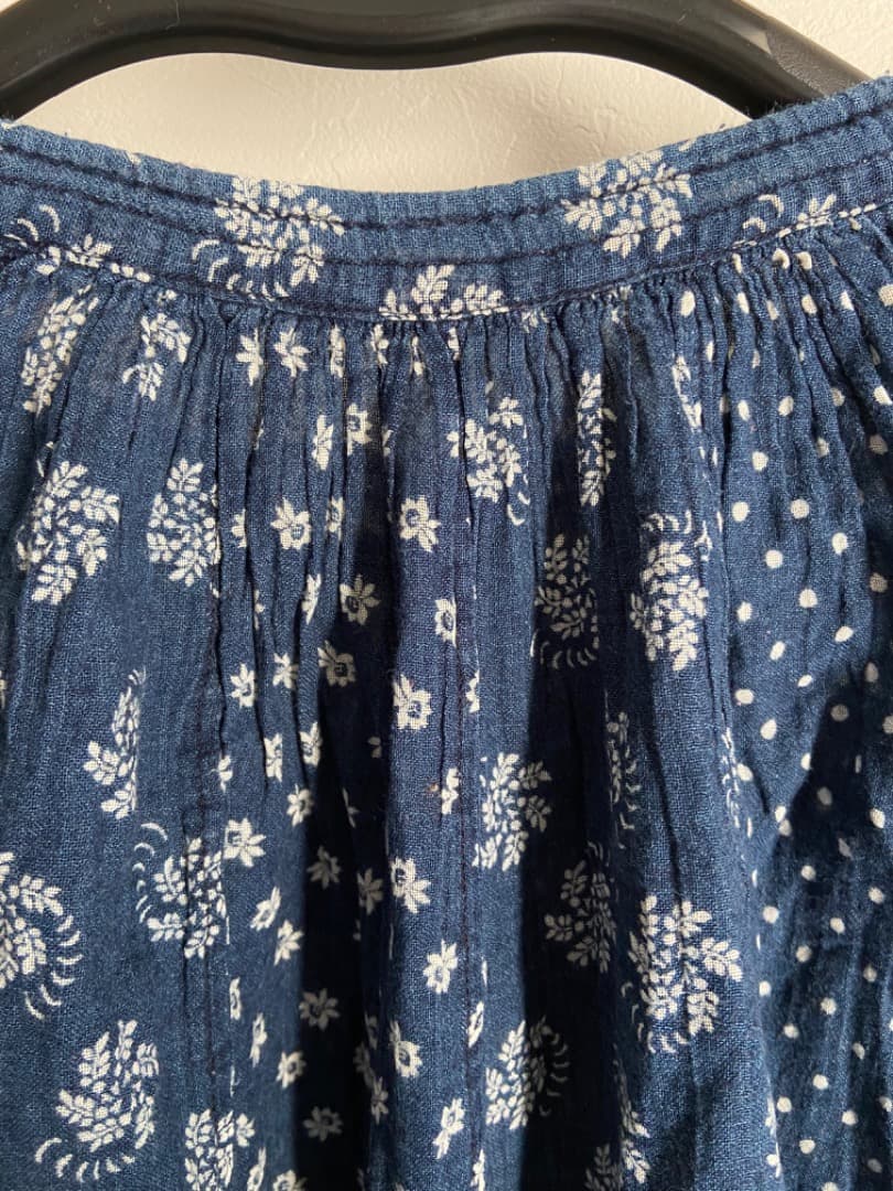 45R インディゴパッチワークチュニックブラウス