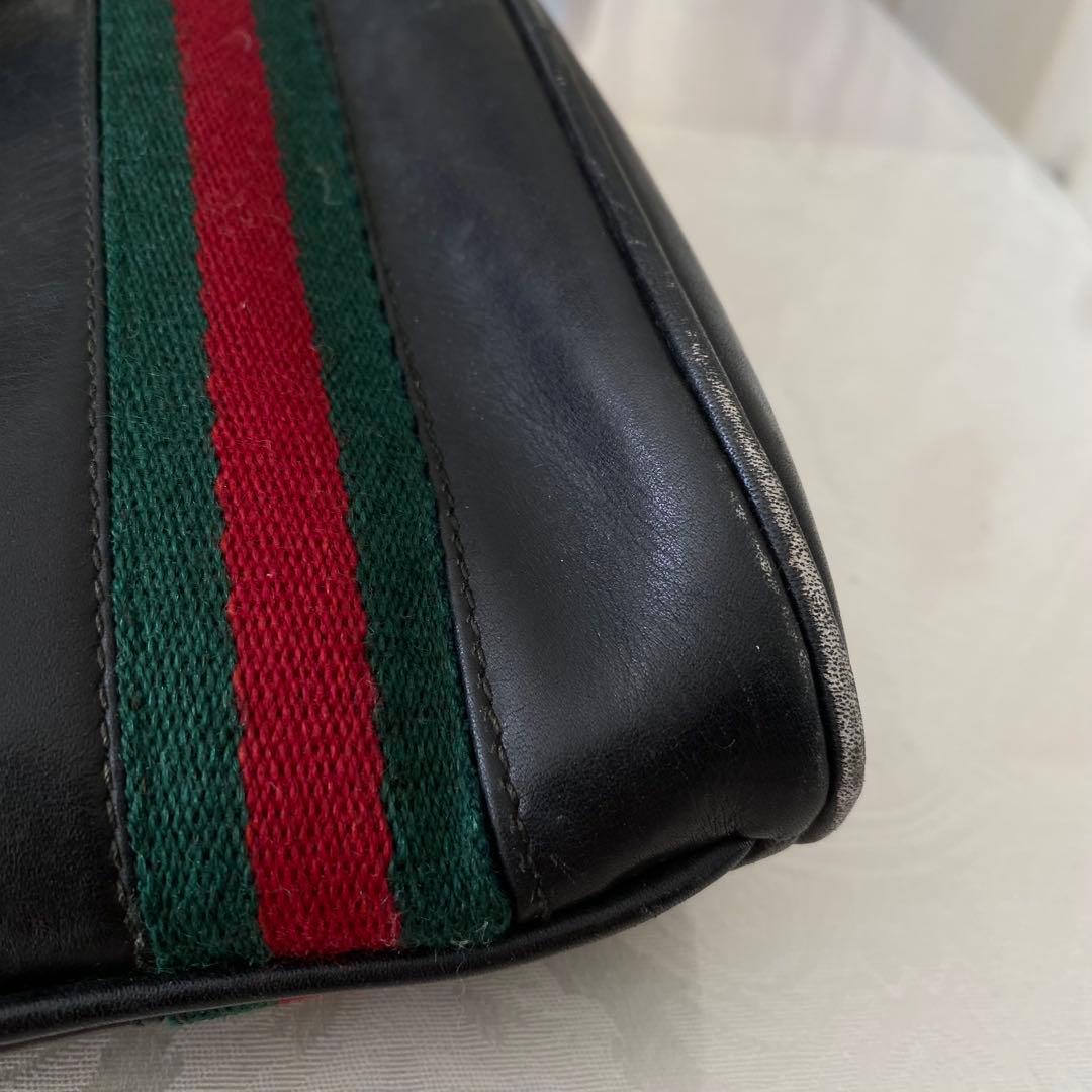 GUCCI グッチ 黒 ショルダー 肩掛け バッグ 鞄 オールドグッチ