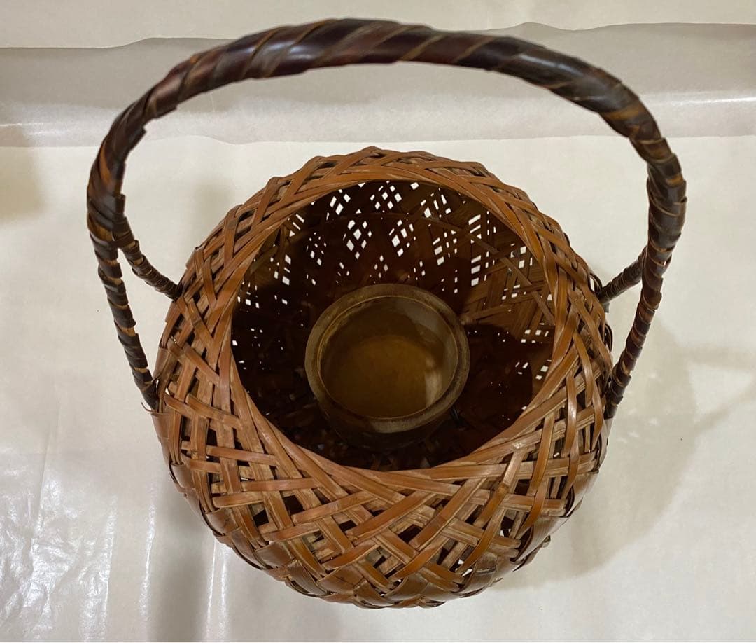 茶道具　花籠　骨董　フラワーベース