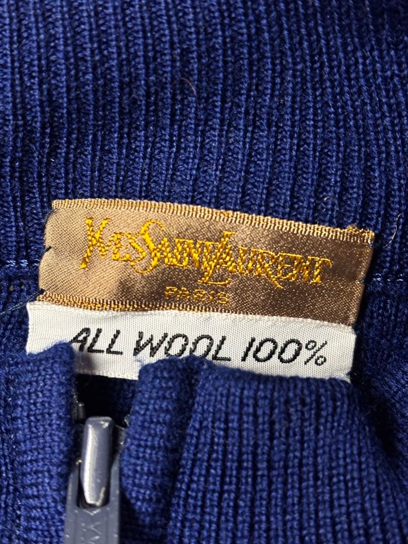 80s Yves Saint Laurent PARIS ウールニット ジップ