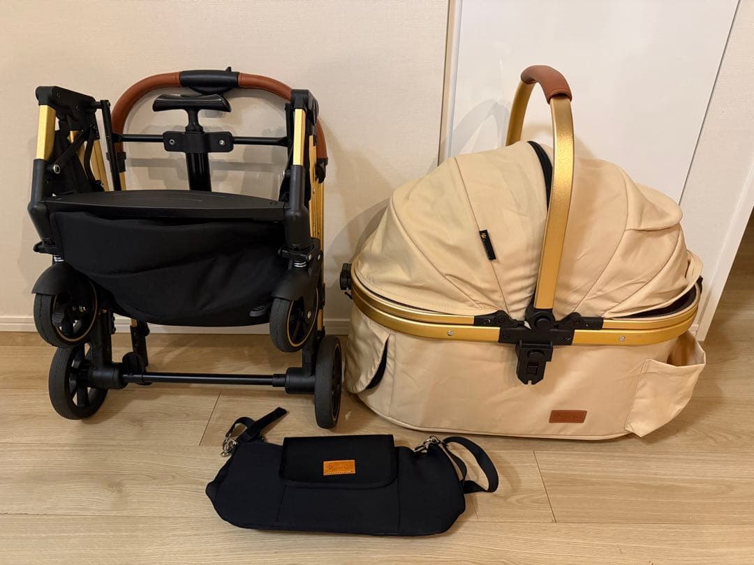 Angelpet ペットカート 分離型　折りたたみ式 カーキ