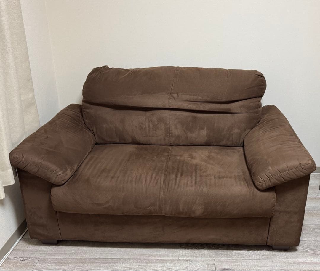 IKEA ブラウン ファブリック 2人掛けソファ