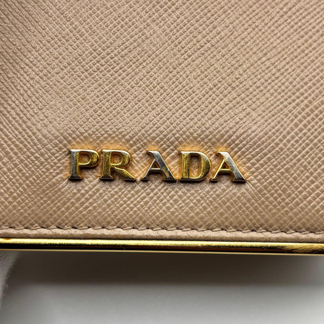 プラダ ベージュ 名刺入れ サフィアーノ カードケース PRADA