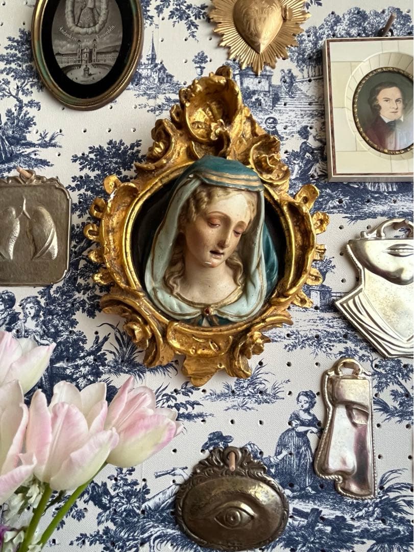 フランスアンティーク ♧ 嘆きの聖母 ♧ レリーフ27cm