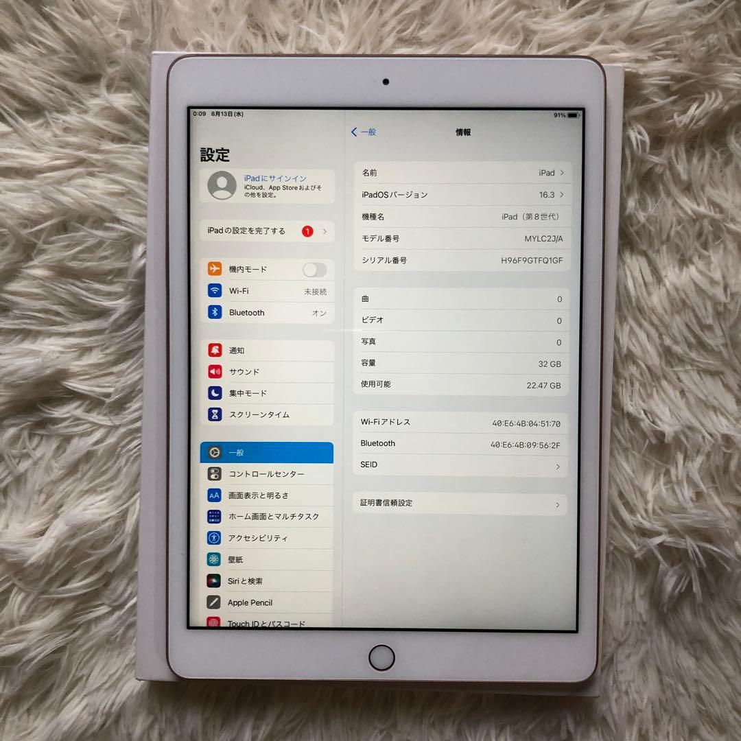【完動品】iPad 第8世代 32GB 【すぐ発送】