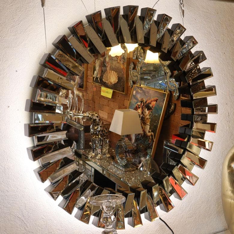 ミラー家具 壁掛けミラー LED 円形 鏡 グラムスタイル