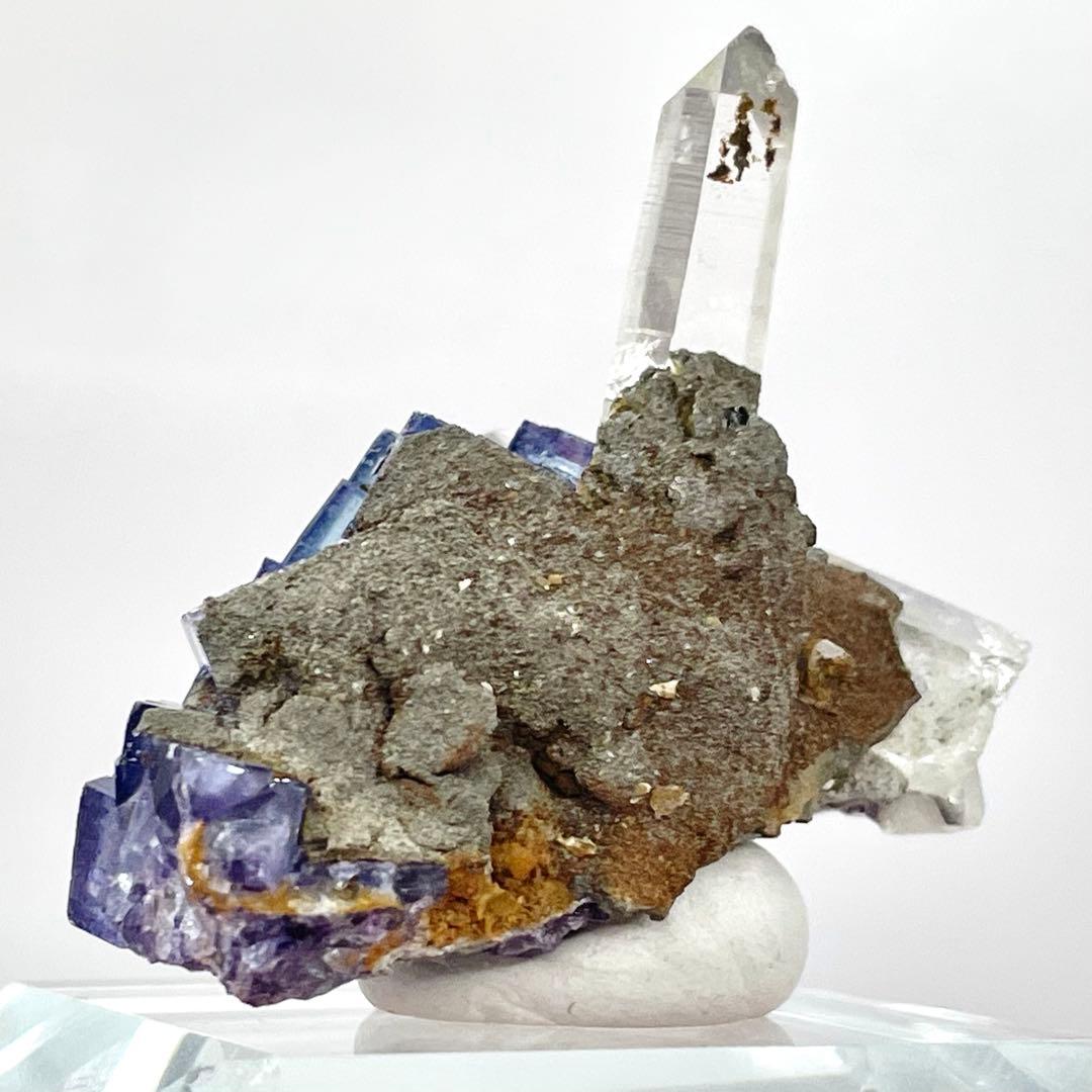 中国 ヤオガンシャン産 フローライト/水晶 共生 鉱物標本