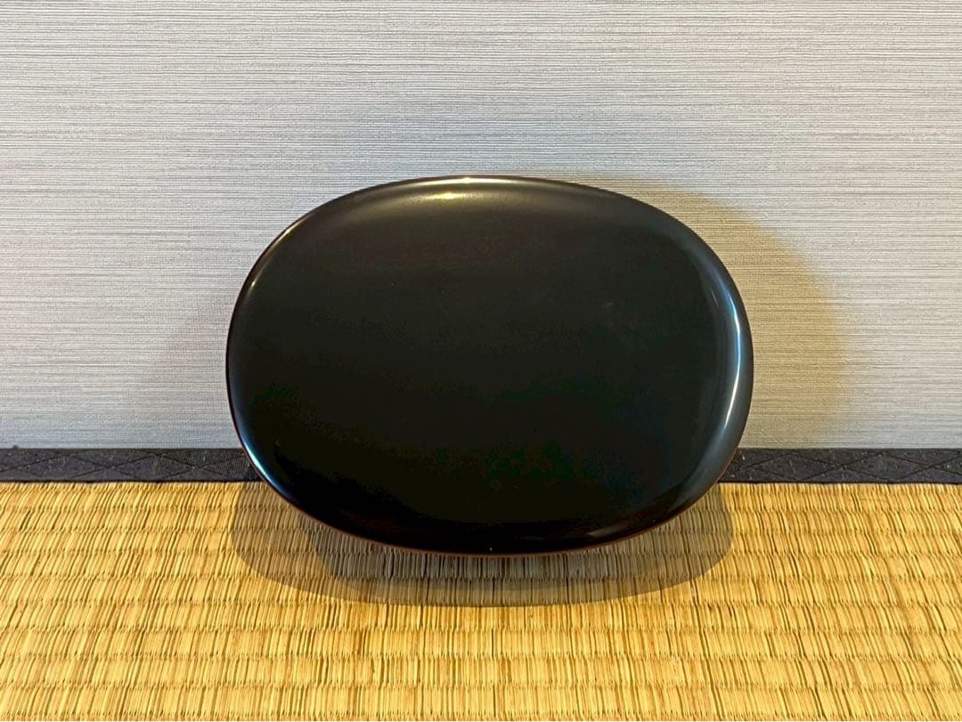 輪島塗 角藤漆器店謹製 溜塗小判型弁当箱 10客 共箱