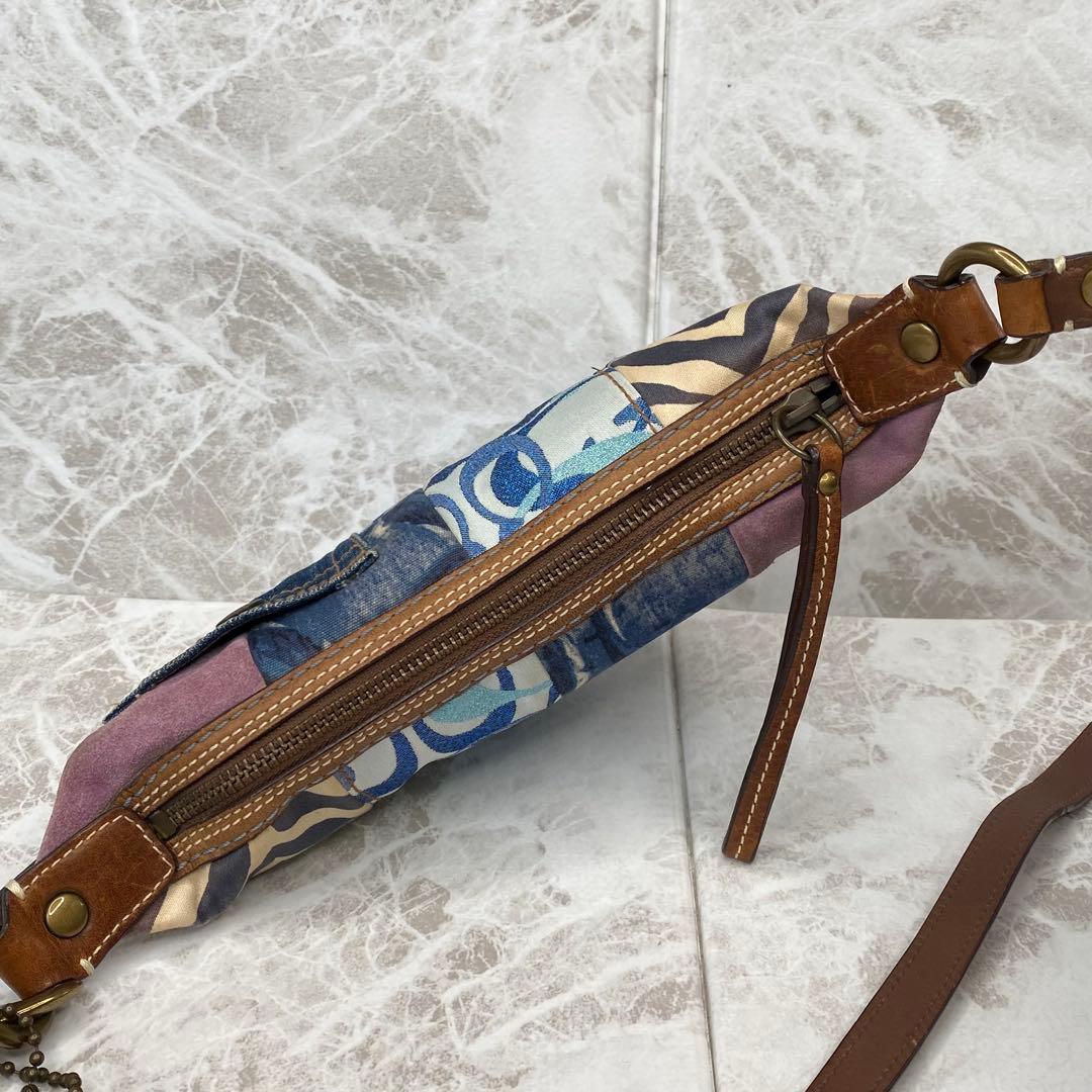 COACH コーチ パッチワーク デニム ショルダーバッグ